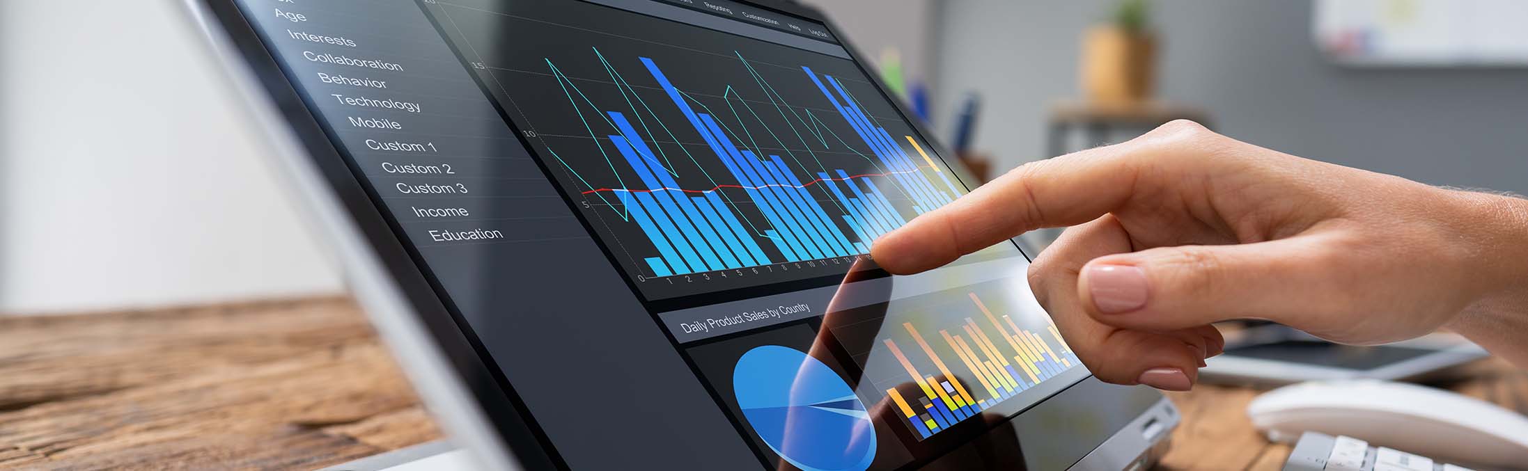 Graphique sur une tablette
